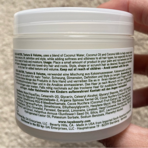 Taya Coco Water Hair Volumizer and Texturizer 4 oz/118 ml NEW - Picture 2 of 5